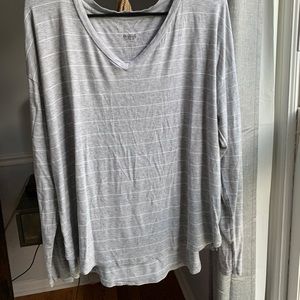 Grey and white striped top
